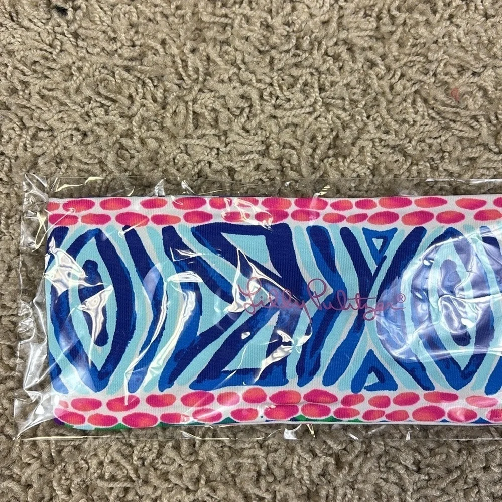New Lilly Pulitzer button up headband blue Pundy isle be back